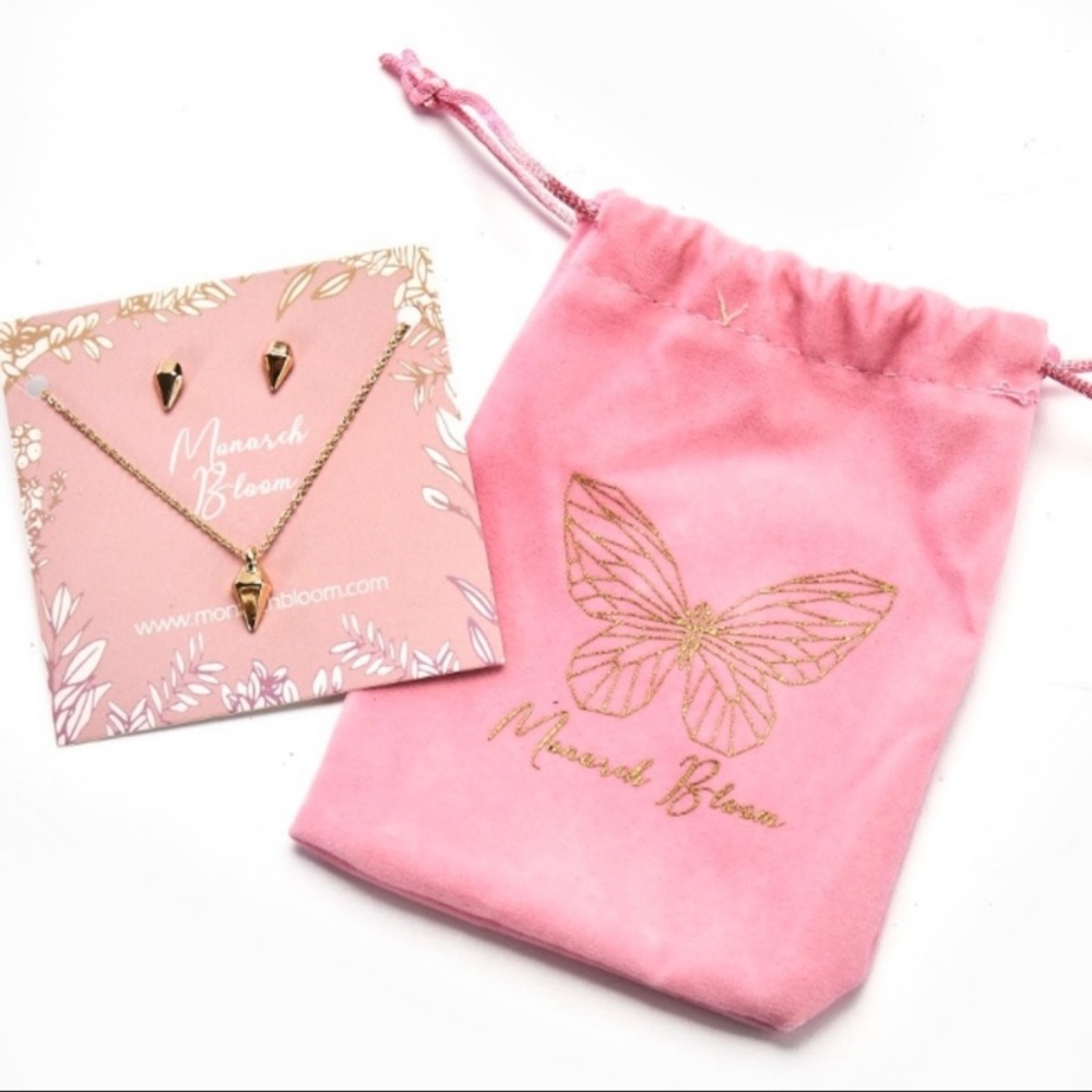 Monarch Bloom Necklace & Earring jewelry set NWT - Picture 1 of 6